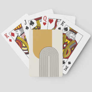 Baraja De Cartas Arte de línea de estilo Mid Century con arco de co