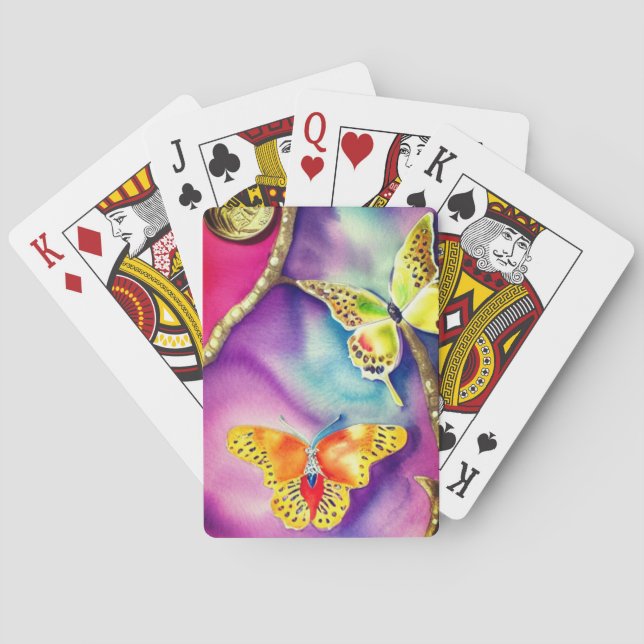 Baraja De Cartas Arte de mariposa (Reverso)