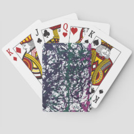 Baraja De Cartas Arte de mármol morado, verde y rosa