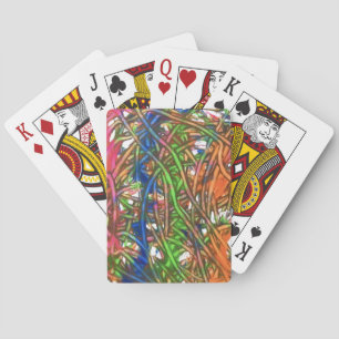 Baraja De Cartas Arte de mármol rosa, azul, verde, naranja
