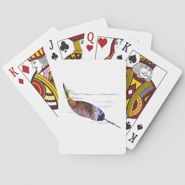 Baraja De Cartas Arte de Narwhal (Reverso)