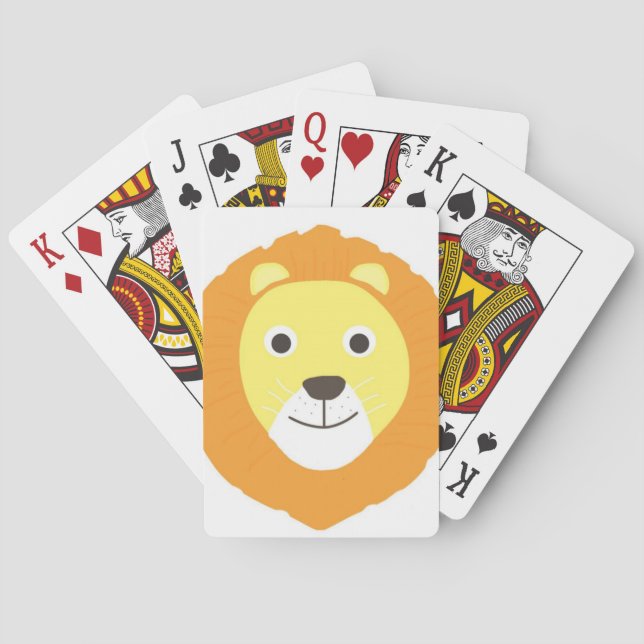 Baraja De Cartas arte de pintura de león (Reverso)