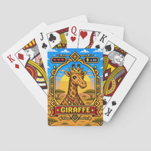 Baraja De Cartas Arte de píxeles Giraffe Retro 8-Bit