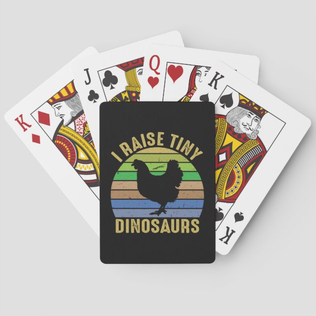 Baraja De Cartas Arte de pollo crio dinosaurios pequeños (Reverso)