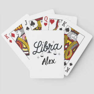 Baraja De Cartas Arte de Rótulo Libra Zodiac personalizado