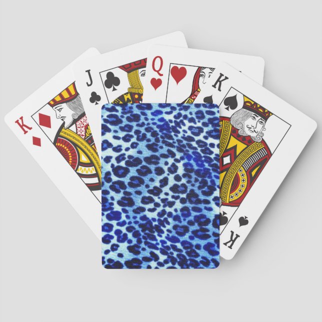 Baraja De Cartas Arte de safari azul (Reverso)