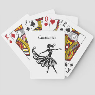 Baraja De Cartas Arte de silueta de bailarín africano Thunder_Thund