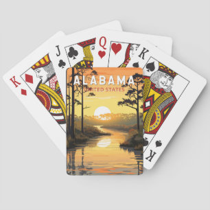 Baraja De Cartas Arte de viaje vintage de Alabama