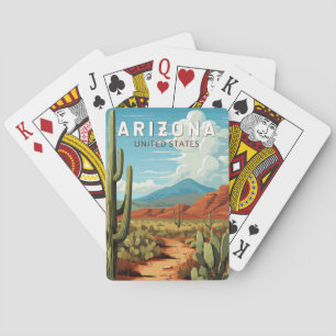 Baraja De Cartas Arte de viaje vintage de Arizona