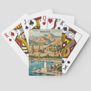Baraja De Cartas Arte de viaje vintage de Málaga España