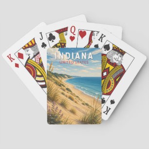 Baraja De Cartas Arte de viaje vintage ilustración de Indiana