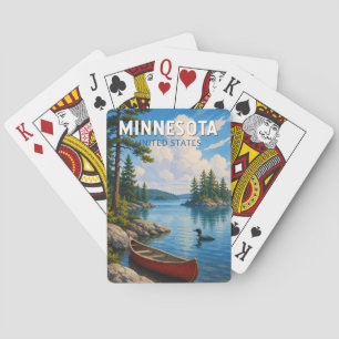 Baraja De Cartas Arte de viaje vintage ilustración de Minnesota