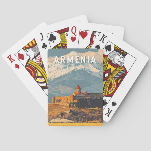 Baraja De Cartas Arte de viajes en Ilustracion de Armenia (Reverso)