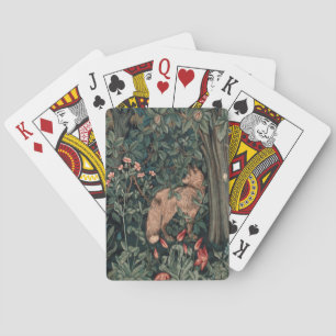 Baraja De Cartas Arte de vida silvestre de zorro de vegetación de W