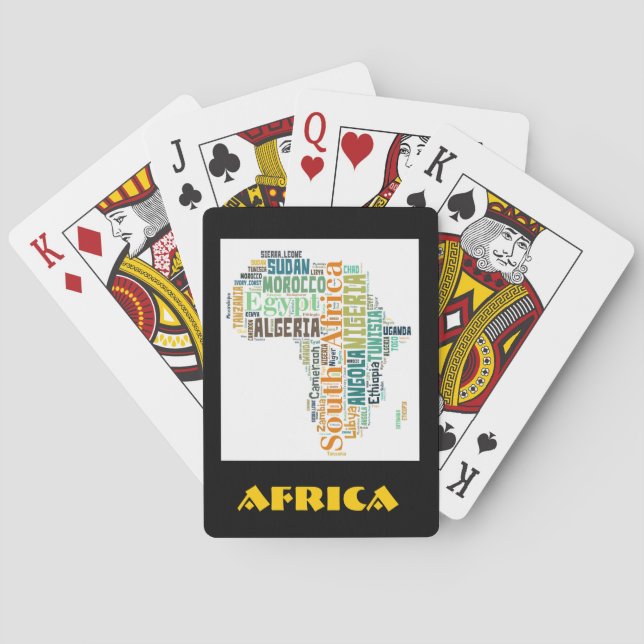 Baraja De Cartas Arte de Word en África (Reverso)