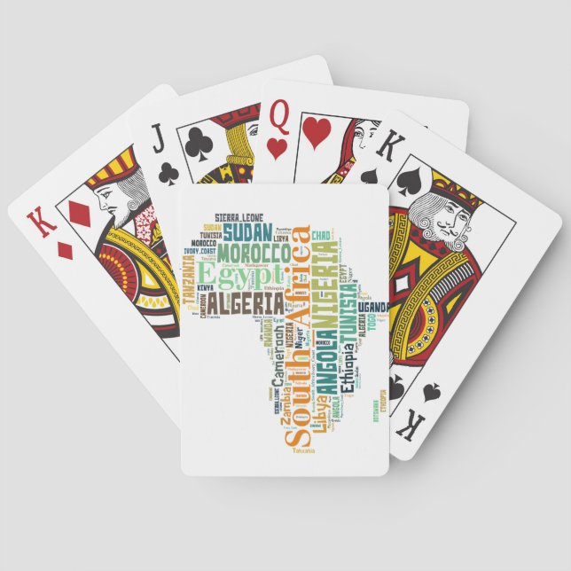Baraja De Cartas Arte de Word en África (Reverso)