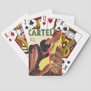 Baraja De Cartas Arte Deco Antiguo - Carteles - Mujer Hermosa