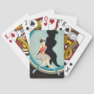 Baraja De Cartas Arte Deco Antiguo - Para Todos - Flapper en el Esc