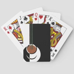 Baraja De Cartas Arte Deco Vintage, Taza de Café con Vapor