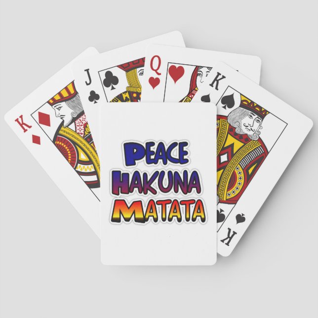 Baraja De Cartas Arte degradado de Peace Hakuna Matata (Reverso)