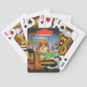 Baraja De Cartas Arte del juego de póquer de perro clásico vintage