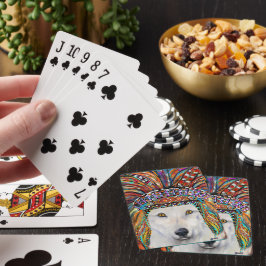 Baraja De Cartas Arte del Lobo Blanco