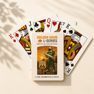 Baraja De Cartas Arte emblemático retro de la ruta 66 de Wilmington