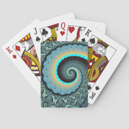 Baraja De Cartas Arte en espiral fractal abstracto azul turquesa na