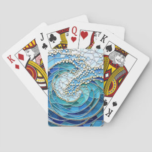Baraja De Cartas Arte en Mosaico de Mar de Olas
