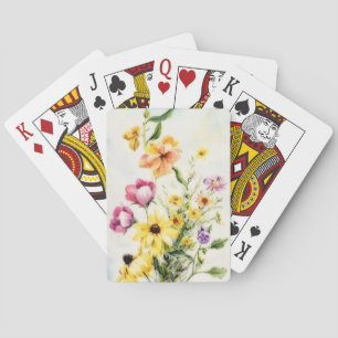 Baraja De Cartas Arte floral de flores ilustradas vintage