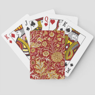 Baraja De Cartas Arte Floral Rojo Vintage de William Morris Cherwel