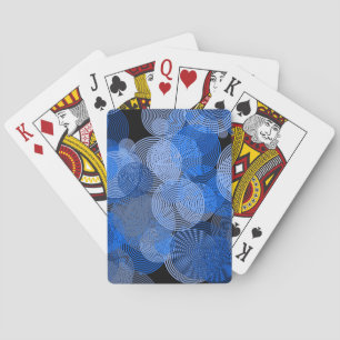 Baraja De Cartas Arte fractal Círculos geométricos azules Swirl Man