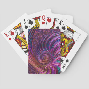 Baraja De Cartas Arte fractal en espiral funky groovy trippy colori