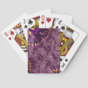 Baraja De Cartas Arte fractal groovy amarillo púrpura trippy vibran