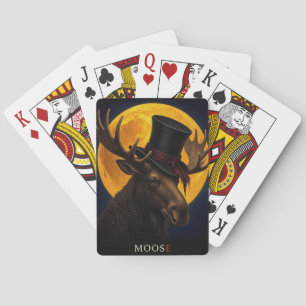 Baraja De Cartas Arte gótico surrealista de alce con sombrero de co