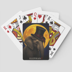 Baraja De Cartas Arte gótico surrealista de elefante con sombrero