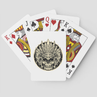 Baraja De Cartas Arte Gráfico de Cráneo de Jefe Guerrero