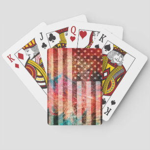 Baraja De Cartas Arte gruñón de bandera estadounidense #5
