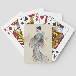 Baraja De Cartas Arte Japonés Tradicional de Geisha con Kimono