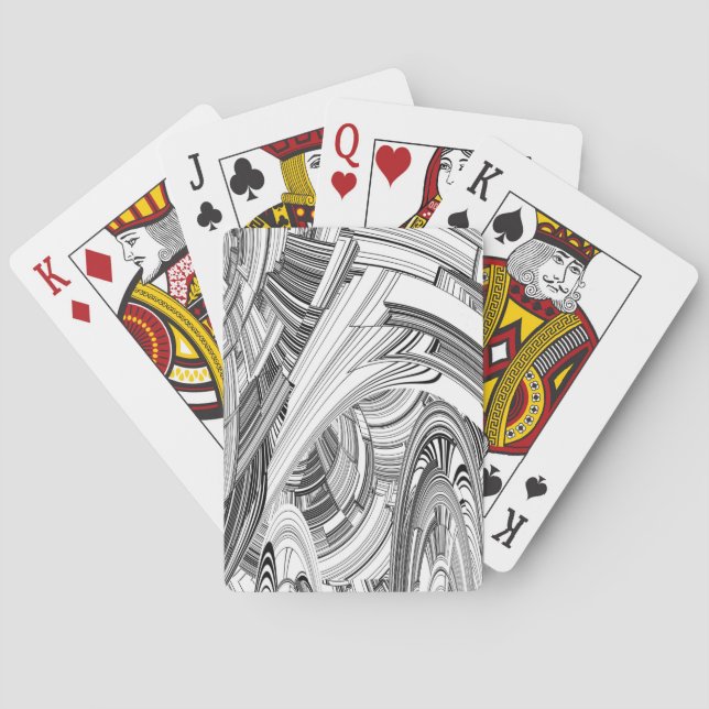 Baraja De Cartas Arte moderno creativo blanco y negro (Reverso)