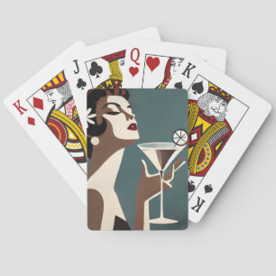 Baraja De Cartas Arte Moderno de Mitad de Siglo La DIva del Martini