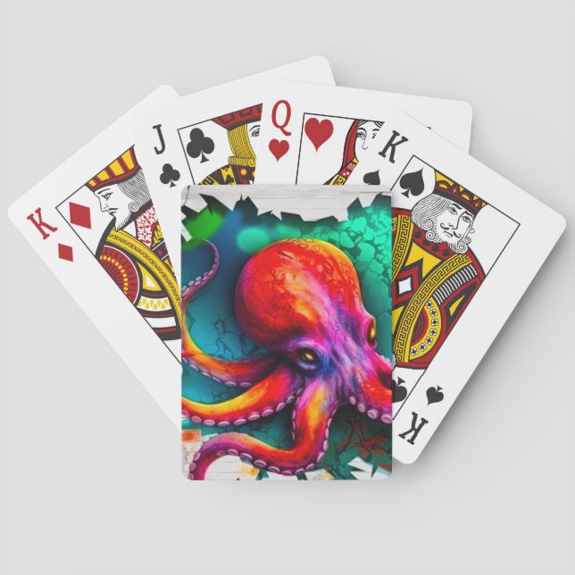 Baraja De Cartas Arte Octopus (Reverso)