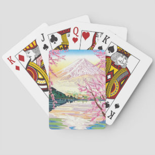 Baraja De Cartas Arte oriental fresco del cerezo de la primavera de