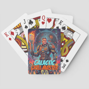 Baraja De Cartas Arte Pop Comic Vintage Astronauta Espacio Barbacoa