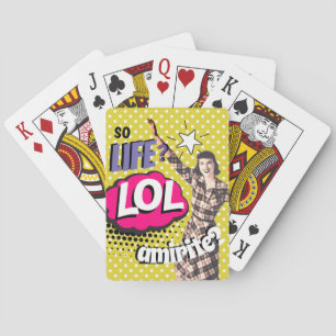 Baraja De Cartas Arte Pop Retro de Cómic Señora Divertida