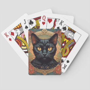 Baraja De Cartas Arte pop vintage Louis Wain estilo retro Cat