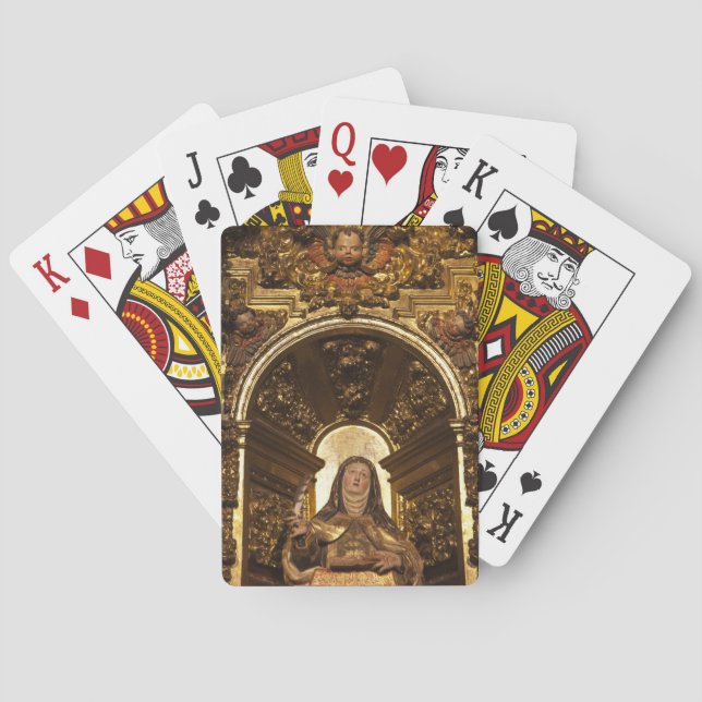 Baraja De Cartas Arte religioso en representación de Santa Teresa (Reverso)