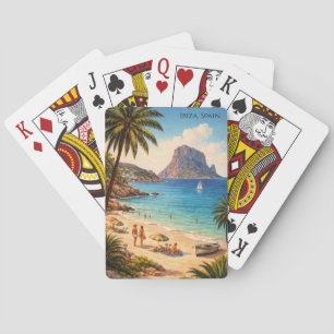 Baraja De Cartas Arte retro de playa de Ibiza España – Viajes vinta