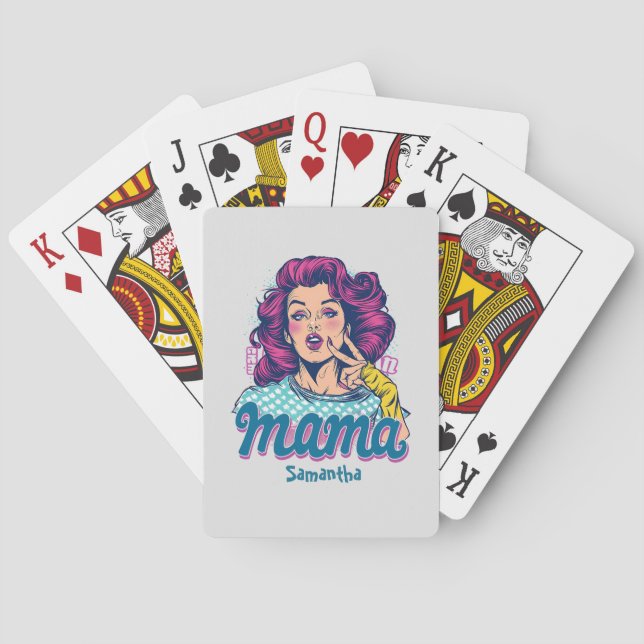 Baraja De Cartas Arte Retro Mama Pop Personalizado (11) (Reverso)