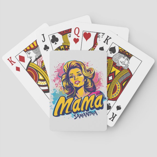 Baraja De Cartas Arte Retro Mama Pop Personalizado (14) (Reverso)